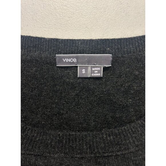 VINCE Cashmere Relaxed Crew Neck Long Sleeve Sweater Gray Small - Picture 4 of 5